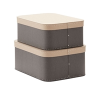 Kids Concept Pudełka Protokątne 2 szt Grey