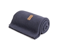 Poofi Kocyk Tkany Organic&Color Granatowy