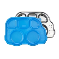 Innobaby Talerz Stalowy z Przykrywką Blue