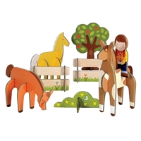 Petit Collage Puzzle Przestrzenne Konie