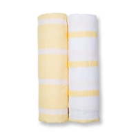 Lulujo Otulacz Muślinowy 2szt Yellow Strip