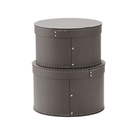Kids Concept Pudełka Okrągłe 2 szt Grey
