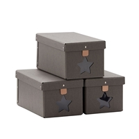 Kids Concept Pudełka na Buty 3 szt Grey