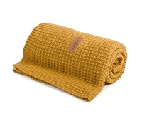 Poofi Kocyk Tkany Organic&Color Musztarda