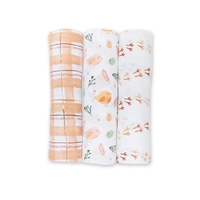 Lulujo Kocyk Muślinowy Beige Birds 3 szt