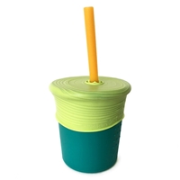 Silikids Kubek ze Słomką Teal/Lime