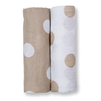 Lulujo Otulacz Muślinowy 2szt Beige Dots