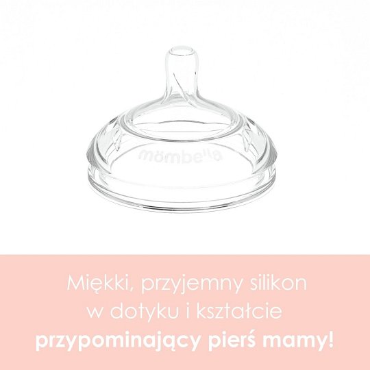 Mombella Butelka Antykolkowa dla Niemowlaka 9M Roze Silikon 300ml