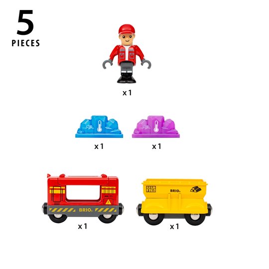 BRIO World Pociąg Towarowy z Kamieniami Zmieniającymi Kolor i Mas