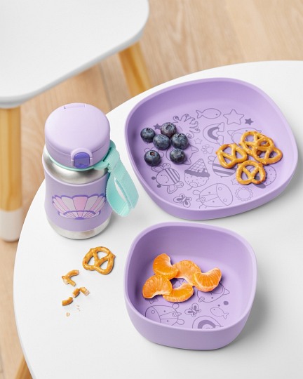 Skip Hop Miska dla Dziecka Silikonowa Squad Purple