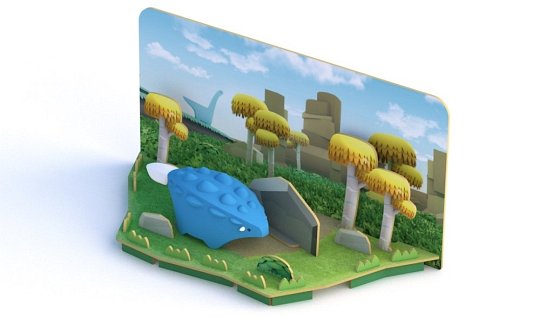 Halftoys Magnetyczny Składany Dinozaur Ankylozaur z Makietą