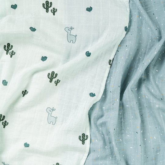 Done by Deer Pieluszki Bawełniane 65x65cm 2szt Lalee Blue