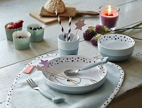 Done by Deer Yummy+ Sztućce Blue