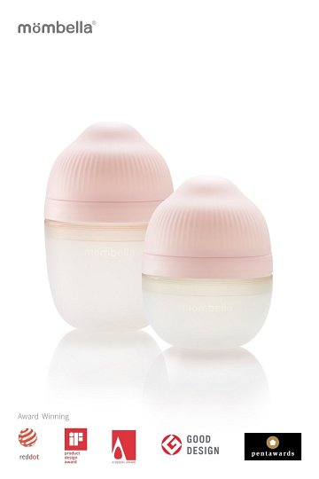 Mombella Butelka Antykolkowa dla Niemowlaka 9M Roze Silikon 300ml