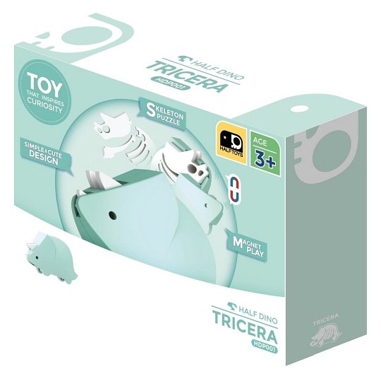 Halftoys Magnetyczny Składany Dinozaur Triceratops z Książeczką