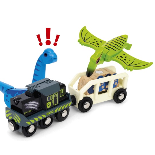 BRIO Dino Pociąg na Baterie z Dinozaurami