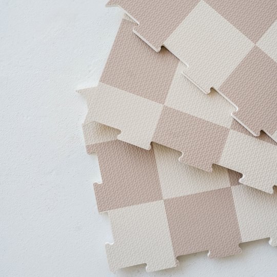 3 Sprouts Mata Piankowa EVA Checkerboard Beige - Puzzle Podłogowe