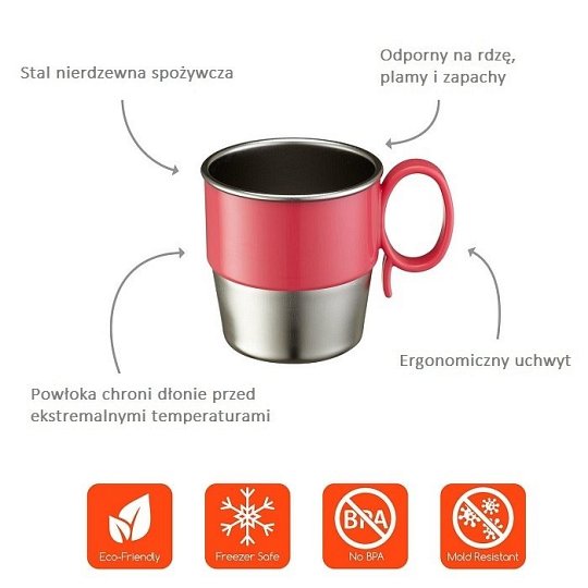 Innobaby Kubek ze Stali Nierdzewnej Pink