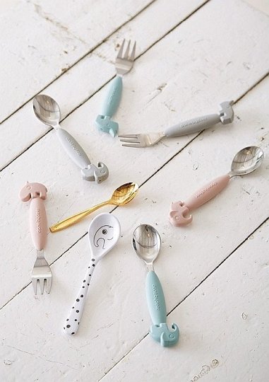 Done by Deer Yummy+ Sztućce Grey