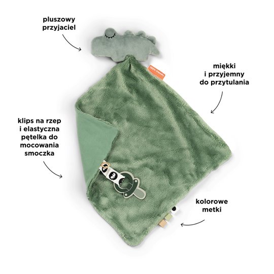 Done by Deer Kocyk Przytulanka dla Niemowlaka Krokodyl Croco Gree