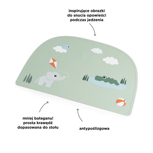 Done by Deer Silikonowa Podkładka na Stół Playground Green