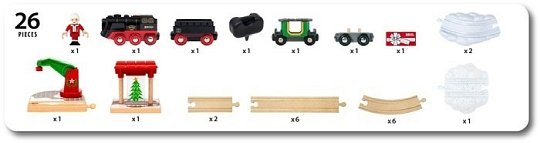 BRIO Word Świąteczny Zestaw z Kolejką na Parę na Baterie