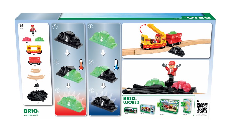 BRIO World Zestaw Kolejki z Kamieniami Zmieniającymi Kolor 14el.