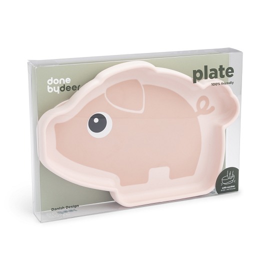 Done by Deer Talerzyk z Przyssawką Stick&Stay Świnka Pigee Powder