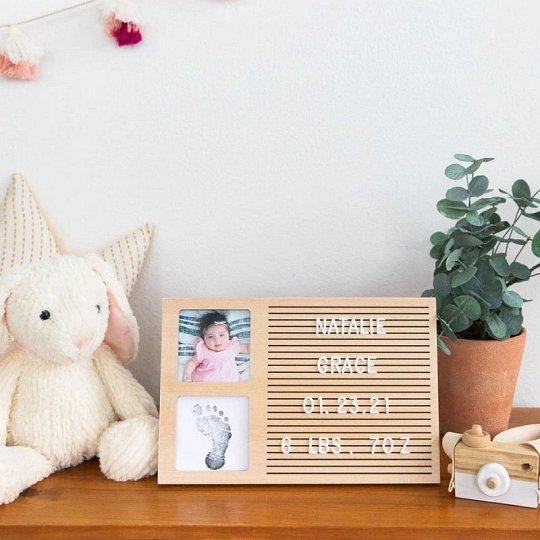 Pearhead Ramka z Literkami i Miejscem na Odcisk Dziecka