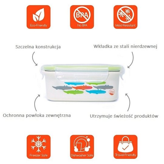 Innobaby Lunchbox Stalowy Aligator Green