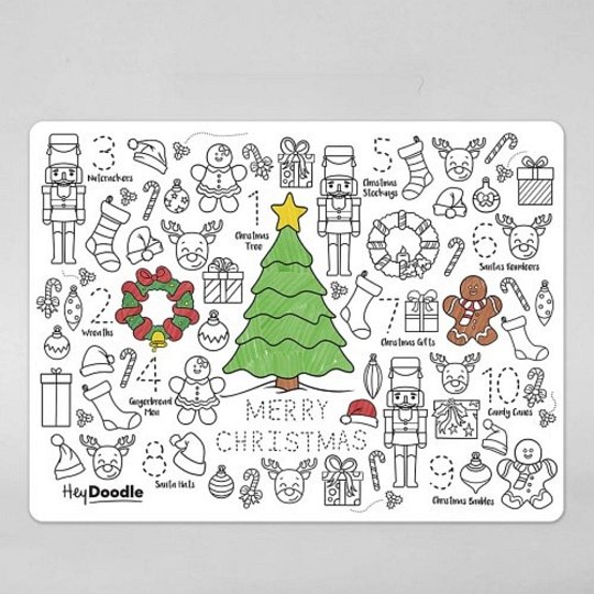 HeyDoodle Mata Silikonowa do Kolorowania A3 - Wesołych Świąt