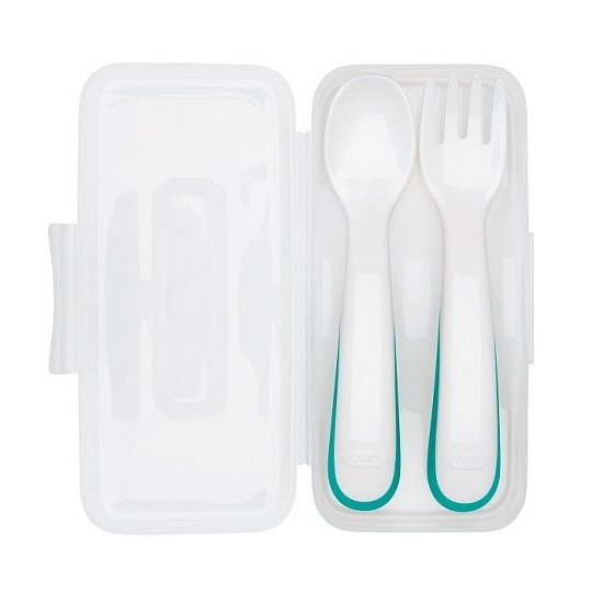 OXO Sztućce Plastikowe w Etui 12m+ Teal