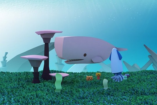 Halftoys Magnetyczny Składany Wieloryb Kaszalot z Makietą