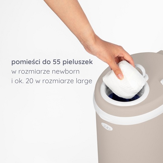 Ubbi Stalowy Kosz na Pieluchy Matte Taupe