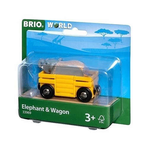 BRIO World Wagon ze Słoniem Safari