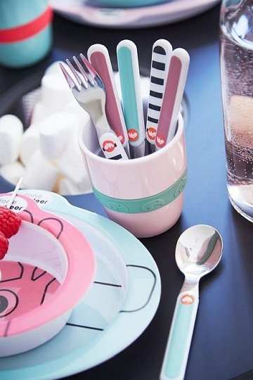 Done by Deer Contour Sztućce Różowe