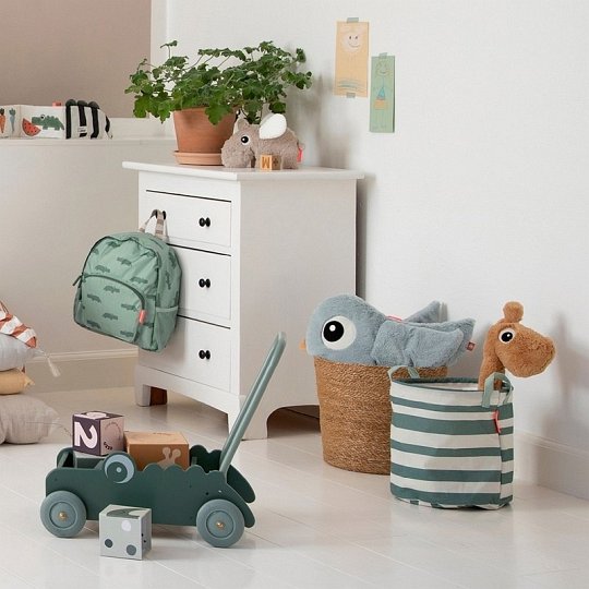 Done by Deer Miękkie Kosze na Zabawki 3 szt Happy Clouds Green