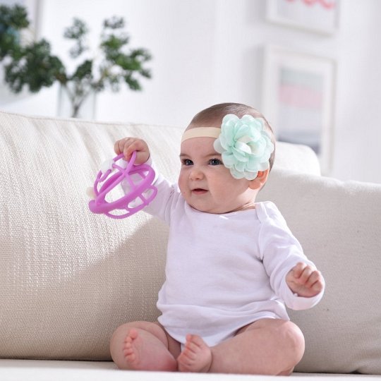 Mombella Gryzak z Grzechotką Ślimak Purple