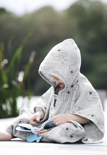 Done by Deer Sea Ponczo Kąpielowe Grey