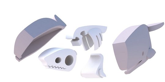 Halftoys Magnetyczny Składany Wieloryb Kaszalot