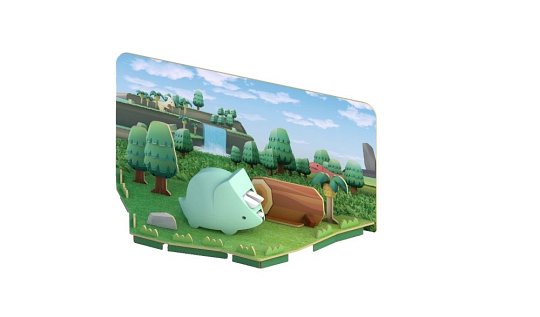 Halftoys Magnetyczny Składany Dinozaur Triceratops z Makietą