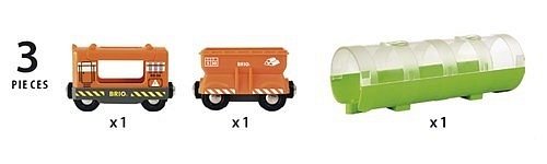 BRIO World Pociąg Towarowy z Tunelem