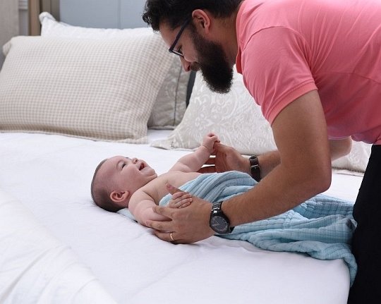 Mombella Kocyk Muślinowy 8-Warstwowy Blue