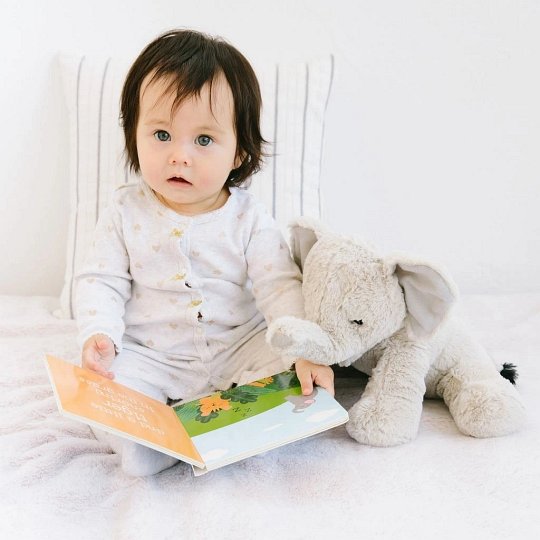 Pearhead Zestaw Prezentowy Książeczka dla Dzieci i Pluszowy Słoń