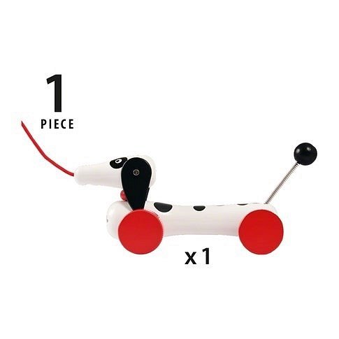 BRIO Zabawka do Ciągnięcia Jamnik Biały