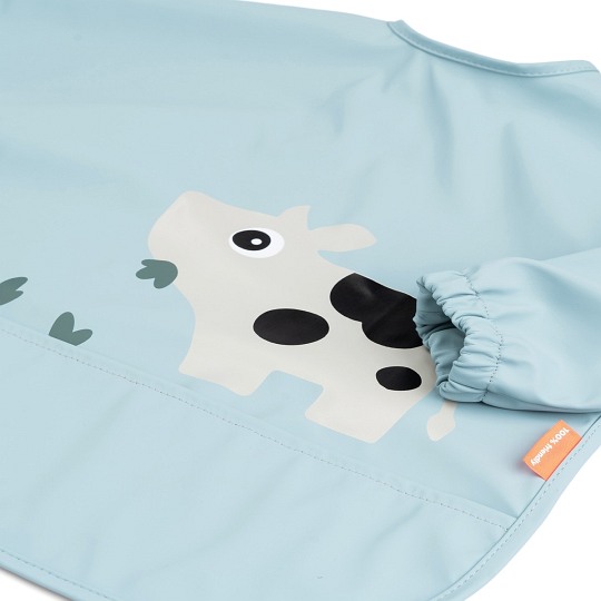 Done by Deer Śliniak z Rękawami 6-18m Tiny Farm Blue