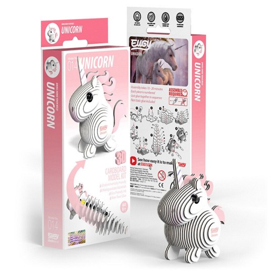 Eugy Układanka Eko 3D Jednorożec Różowy