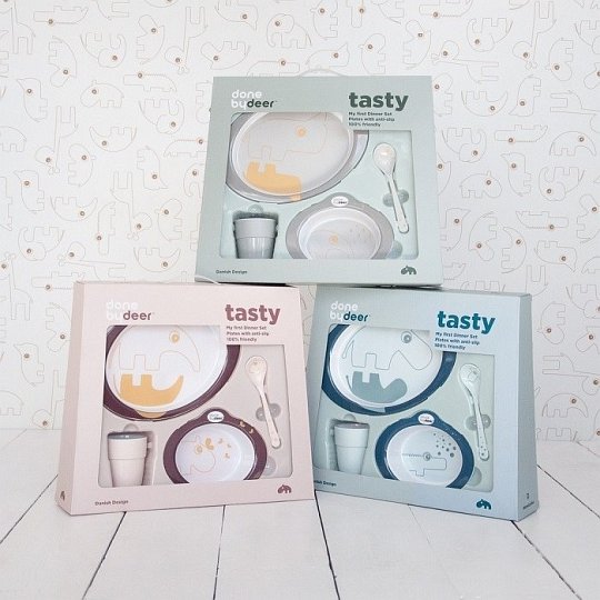 Done by Deer Contour Zestaw Obiadowy Blue