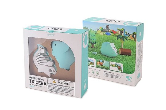 Halftoys Magnetyczny Składany Dinozaur Triceratops z Makietą