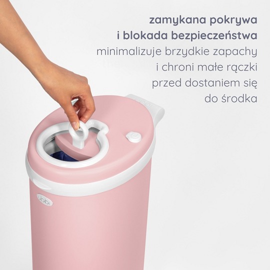 Ubbi Stalowy Kosz na Pieluchy Matte Pink